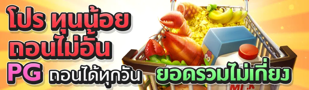 โปร ทุนน้อย ถอนไม่อั้น PG ถอนได้ทุกวัน ยอดรวมไม่เกี่ยง